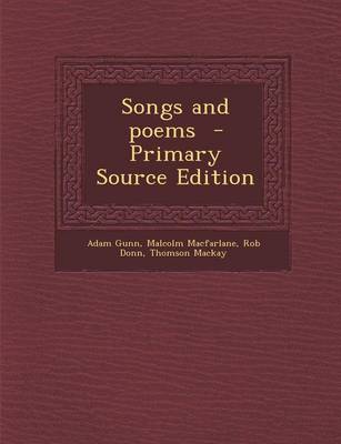 Book cover for Songs and Poems - Primary Source Edition