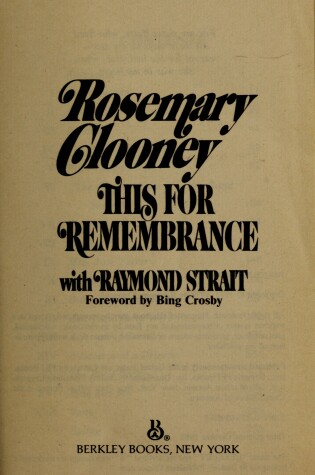Cover of This for Rememberance
