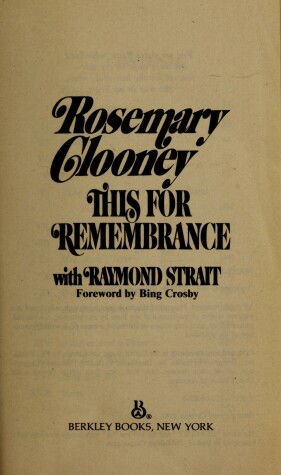 Book cover for This for Rememberance