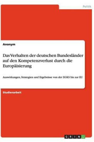 Cover of Das Verhalten der deutschen Bundeslander auf den Kompetenzverlust durch die Europaisierung