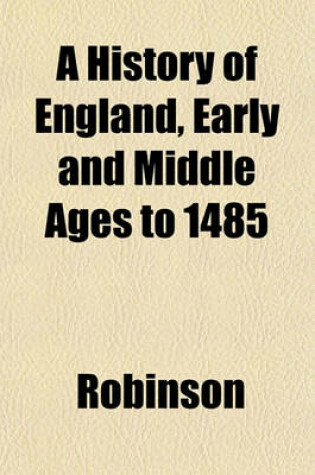 Cover of A History of England, Early and Middle Ages to 1485