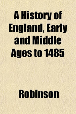 Book cover for A History of England, Early and Middle Ages to 1485