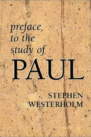 Cover of Preface to the Study of Paul