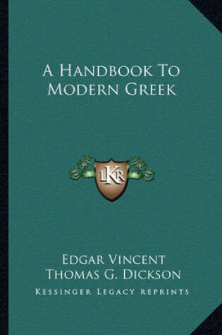 Cover of A Handbook to Modern Greek