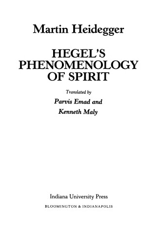 Book cover for Hegel's "Phenomenology of Spirit"