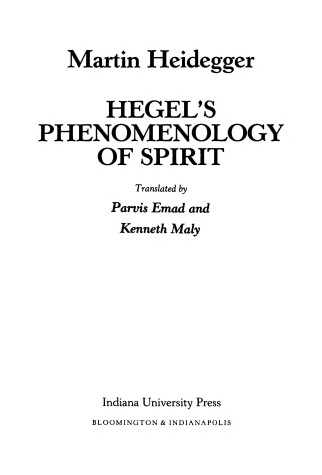 Cover of Hegel's "Phenomenology of Spirit"