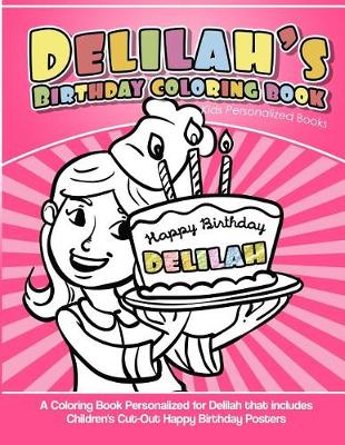 Book cover for Delilah's Birthday Coloring Book Kids Personalized Books