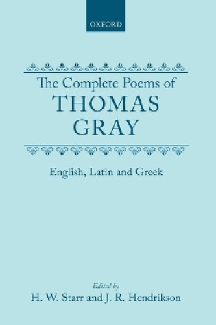 Cover of The Complete Poems of Thomas Gray