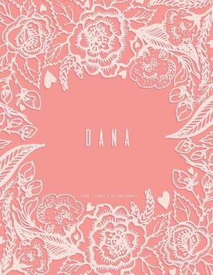 Book cover for Dana - Peach Floral Dot Grid Journal