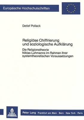 Cover of Religioese Chiffrierung Und Soziologische Aufklaerung