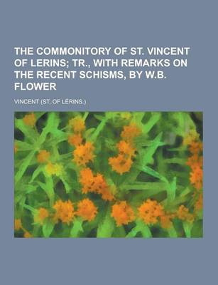 Book cover for The Commonitory of St. Vincent of Lerins