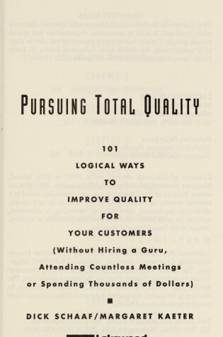 Cover of Pursuing Total Quality