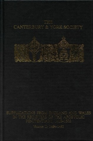 Cover of Supplications from England and Wales in the Registers of the Apostolic Penitentiary, 1410-1503