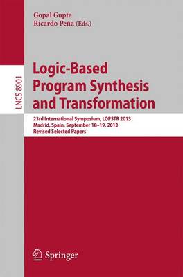 Cover of Logic-Based Program Synthesis and Transformation