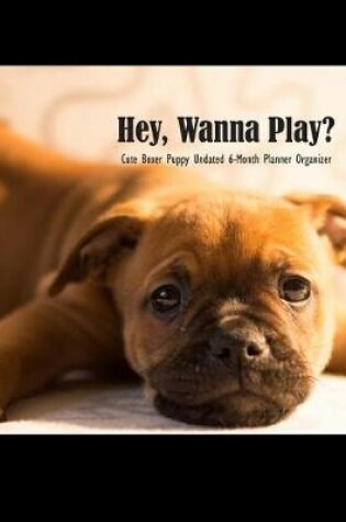Cover of Hey, Wanna Play? Cute Boxer Puppy Undated 6-Month Planner Organizer