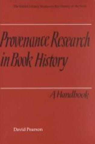 Cover of Provenance Research in Book History