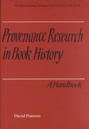 Cover of Provenance Research in Book History