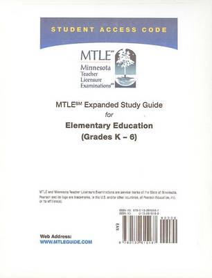 Book cover for MTLE Expanded Study Guide -- Access Card -- for Elementary Education (Grades K-6)