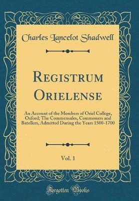 Book cover for Registrum Orielense, Vol. 1