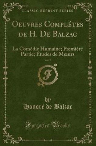 Cover of Oeuvres Complétes de H. de Balzac, Vol. 5