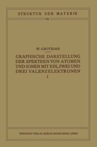 Cover of Graphische Darstellung der Spektren von Atomen und Ionen mit Ein, Zwei und Drei Valenzelektronen