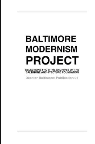 Cover of Baltimore Modernism Project