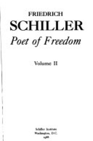 Cover of Schiller, Poet of Freedom