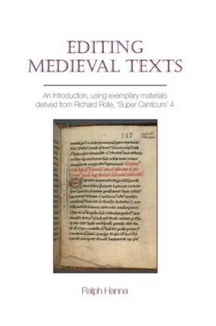 Cover of Editing Medieval Texts