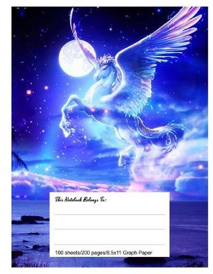 Book cover for Graph Paper Workbook, 5x5 Graph Ruled Paper, 8.5.X 11, Magical Pegasus