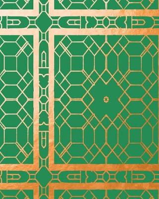 Book cover for Copper Foil Sea Green Geometric Pattern Notebook