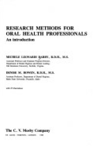 Cover of Research Methods for Oral Health Professions