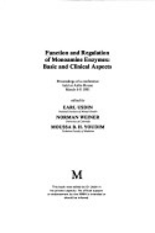 Cover of Function and Regulation of Monoamine Enzymes