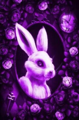 Cover of Alice in Wonderland Modern Journal - Outwards White Rabbit (Purple)