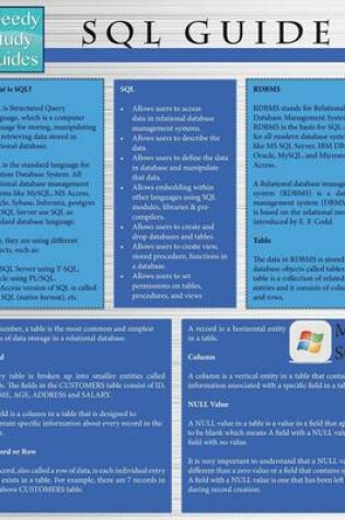 Cover of SQL Guide (Speedy Study Guides
