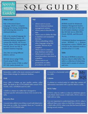 Book cover for SQL Guide (Speedy Study Guides