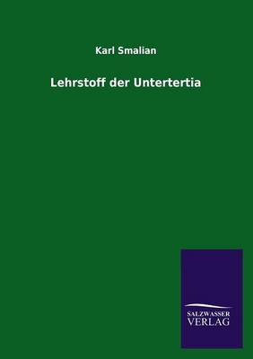 Cover of Lehrstoff der Untertertia