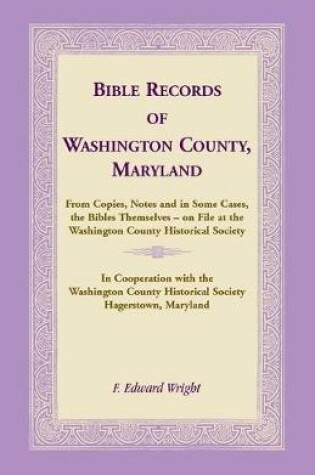 Cover of Bible Records of Washington County, Maryland