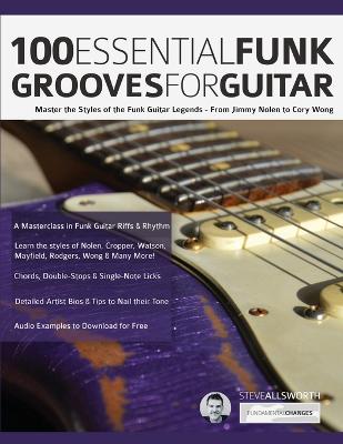 Book cover for 100 Essential Funk Grooves for Guitar