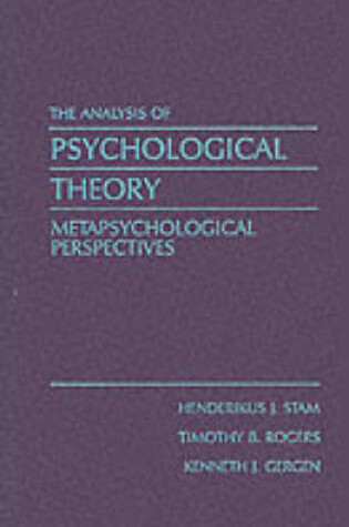 Cover of The Analysis Of Psychological Theory