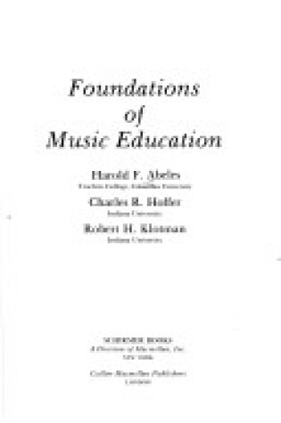 Cover of Foundations of Music Education