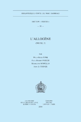 Cover of L'Allogene (NH XI, 3)