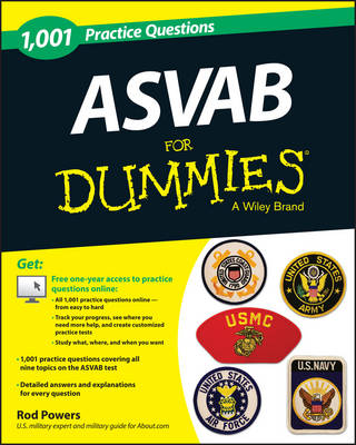 Book cover for 1,001 ASVAB Practice Questions For Dummies (+ Free Online Practice)