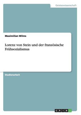 Cover of Lorenz von Stein und der französische Frühsozialismus