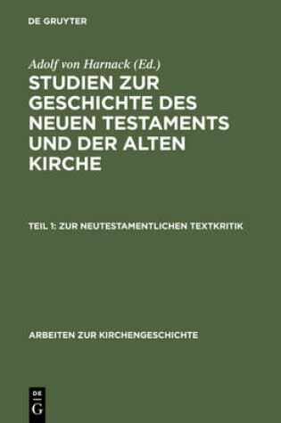 Cover of Zur Neutestamentlichen Textkritik