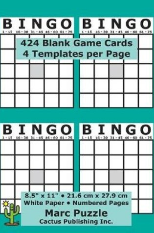 Cover of Bingo - 424 Blank Game Cards
