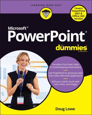 Book cover for PowerPoint For Dummies, Office 2021 Edition