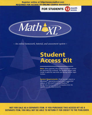 Book cover for MathXL -- Valuepack Access Card (12-month access)