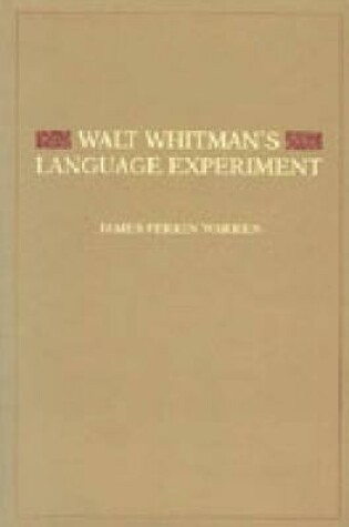 Cover of Walt Whitman's Language Experiment