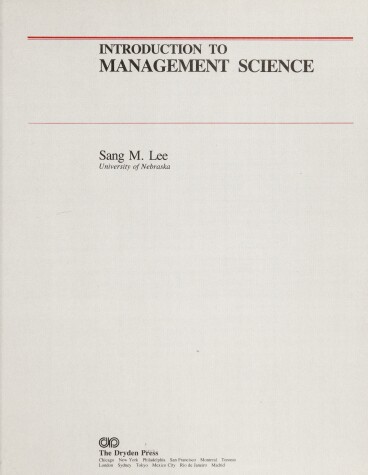 Book cover for Introduction to Management