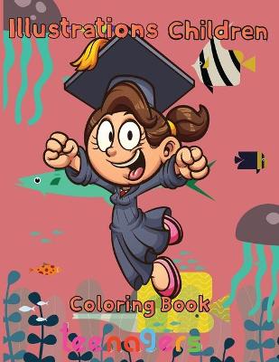 Book cover for illustrations Children Coloring Book teenager